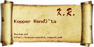 Kopper Renáta névjegykártya