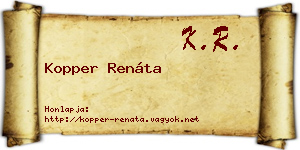 Kopper Renáta névjegykártya
